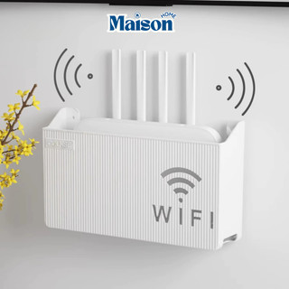 Kệ đựng wifi treo tường MAISON, Giá để wifi đặt modem đầu kỹ thuật số ổ cắm điện nhựa ABS cao cấp