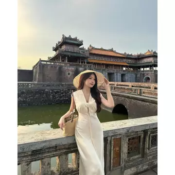 Đầm lụa dáng dài, Váy lụa dáng dài cổ yếm cột nơ form dài dự tiệc, Váy lụa Hàn Châu cao cấp sang chảnh tôn dáng gợi cảm