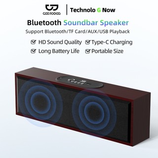Loa Bluetooth GOOJODOQ 5.3 hỗ trợ bốn chế độ phát lại, vân gỗ tinh tế, loa nhỏ gọn di động 3600MAH