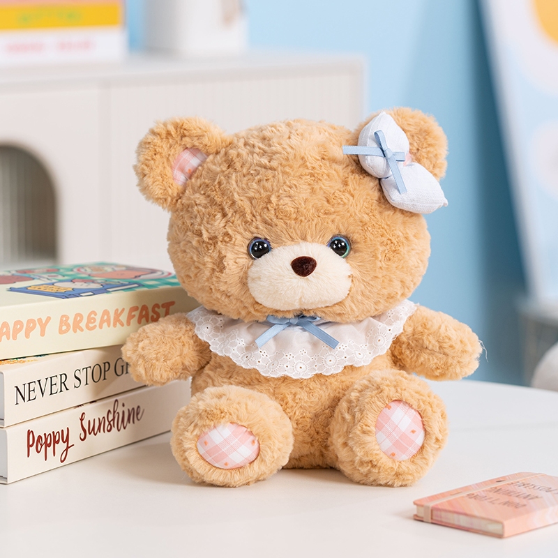 Bộ Đôi Gấu Bông Thỏ Hồng và Gấu Teddy Nâu Lông Xù Mắt Sao Dễ Thương  Quà Tặng Sinh Nhật Cho Bạn Gái,Cho Bé.Bobesu