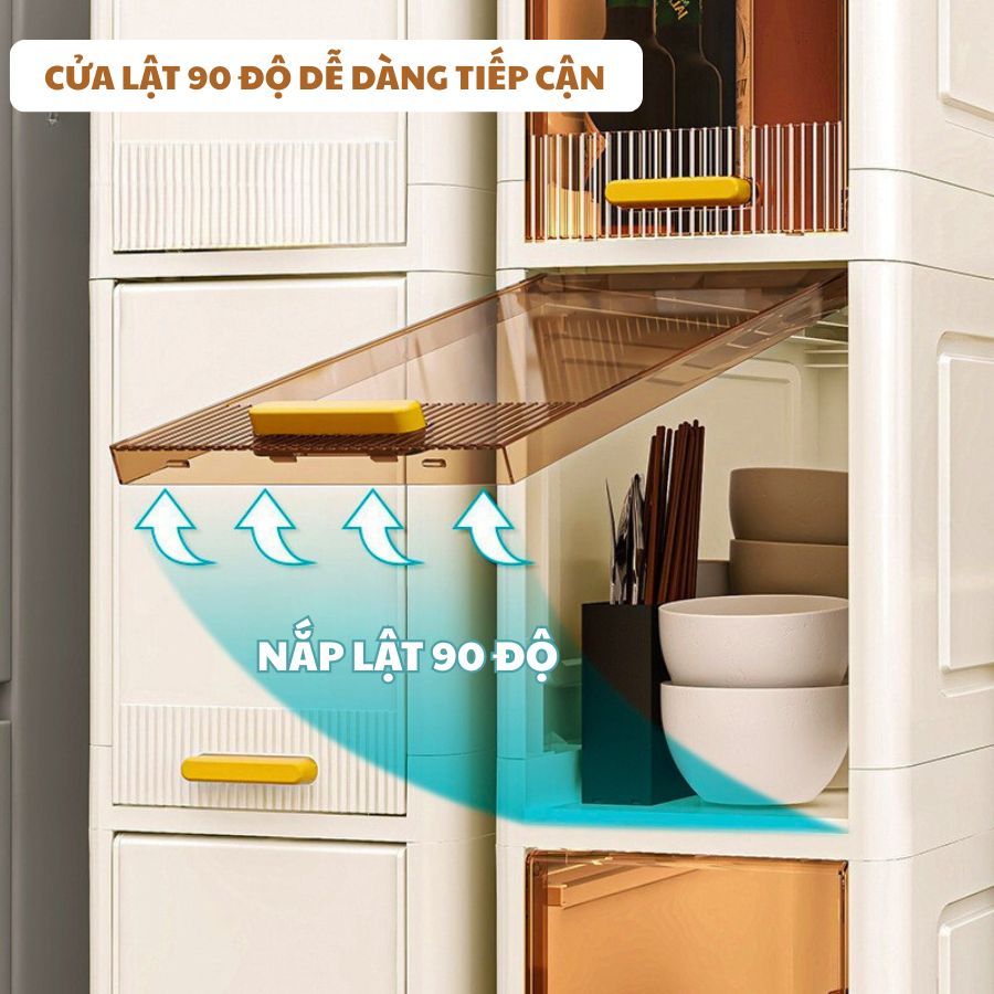 Tủ Đựng Đồ Đa Năng ENODA HOME, Tủ Nhựa Đựng Đồ Khe Hẹp, Tủ Gấp Gọn Có Bánh Xe Tận Dụng Không Gian Hẹp TUN001