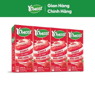 [KOL] Thùng 48 Hộp Sữa Chua Lên Men Tự Nhiên Yomost Vị Dâu (170ml/Hộp)
