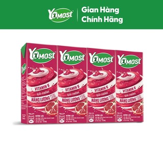 [KOL] Thùng 48 Hộp Sữa Chua Lên Men Tự Nhiên Yomost Hương Lựu (170ml/Hộp)