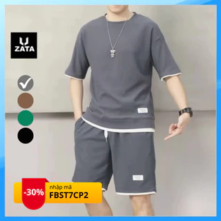 Bộ thể thao nam mùa hè chất cotton xốp thái, đồ bộ nam form dáng trẻ trung - ZATAVN