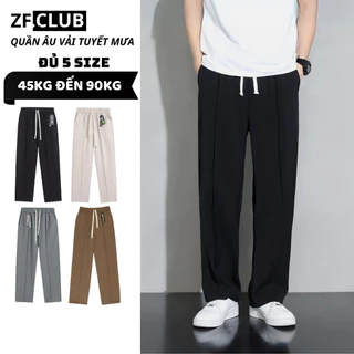 Quần Dài Âu Ống Rộng Cạp Chun Nam Vải Tuyết Mưa ZONEF CLUB, Quần Ống Suông Phong Cách Hàn Quốc