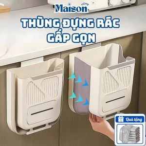 Thùng Đựng Rác Treo Tường Nhà Bếp MAISON, Thùng Rác Gấp Gọn Gắn Tủ Bếp Có Ngăn Đựng Túi Rác