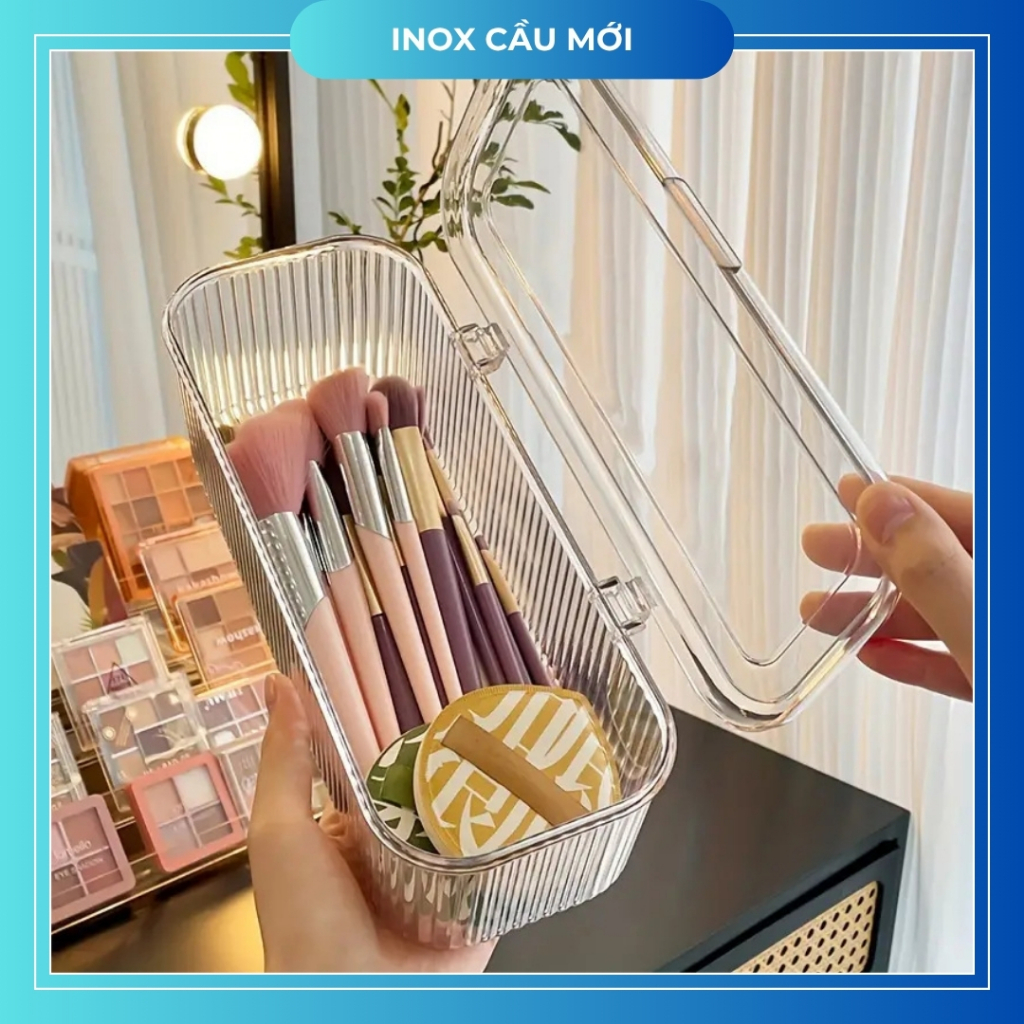 Hộp đựng mỹ phẩm, đồ trang điểm để bàn đa năng, trong suốt chất liệu nhựa Acrylic sang trọng