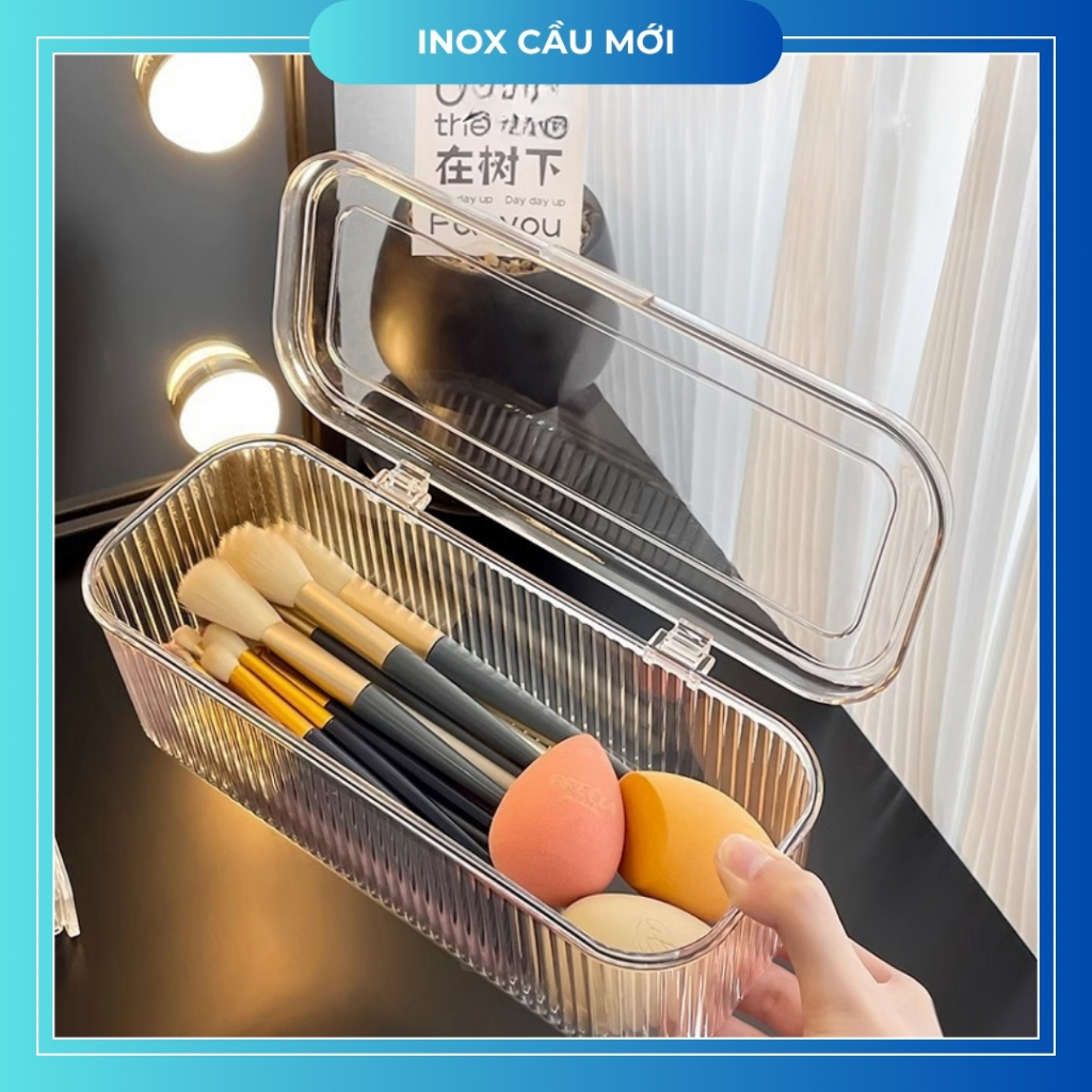 Hộp đựng mỹ phẩm, đồ trang điểm để bàn đa năng, trong suốt chất liệu nhựa Acrylic sang trọng