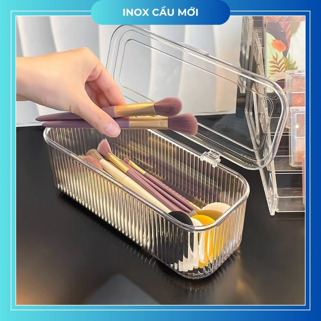 Hộp đựng mỹ phẩm, đồ trang điểm để bàn đa năng, trong suốt chất liệu nhựa Acrylic sang trọng