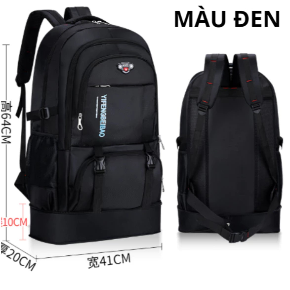 Balo Leo Núi 65L Ngoài Trời – Balo Du Lịch Chống Nước – Balo Phượt Nhiều Ngăn Có Quai Đeo Êm Ái