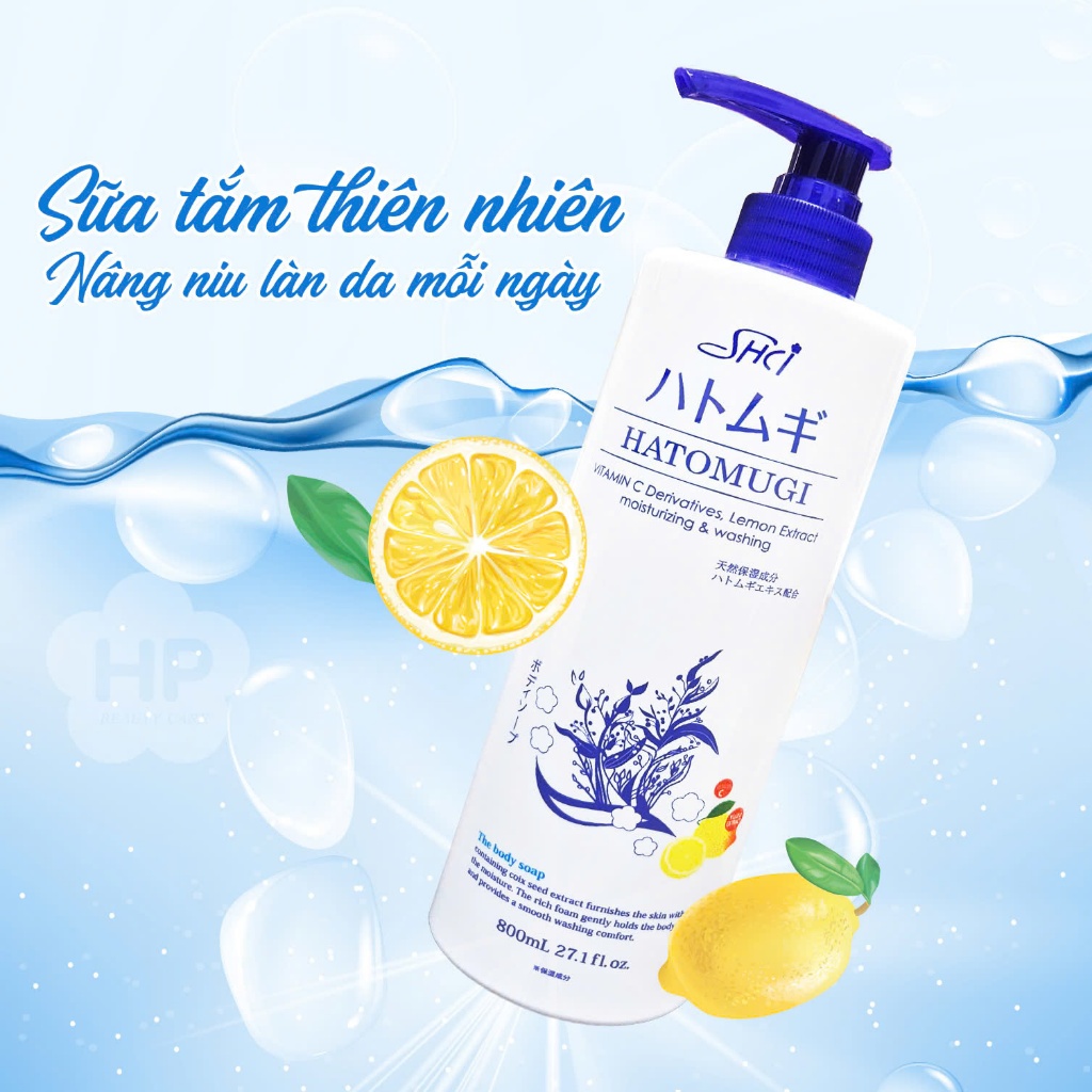 Sữa Tắm Giúp Dưỡng Da Trắng Sáng SHCI Hatomugi The Body Soap (800mL)