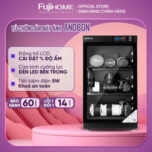 Tủ chống ẩm máy ảnh 50 lít nhập khẩu Andbon AD-50S, Tủ hút ẩm máy ảnh 50l ba ngăn màn LCD điều chỉnh % độ ẩm
