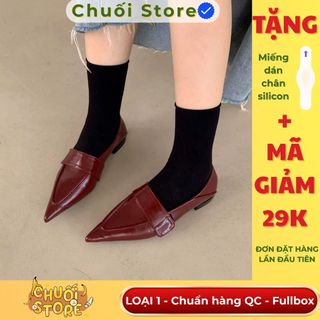 Giày bệt nữ da PU tổng hợp dệt vải đế cao su sang trọng thanh lịch trưởng thành dễ mang