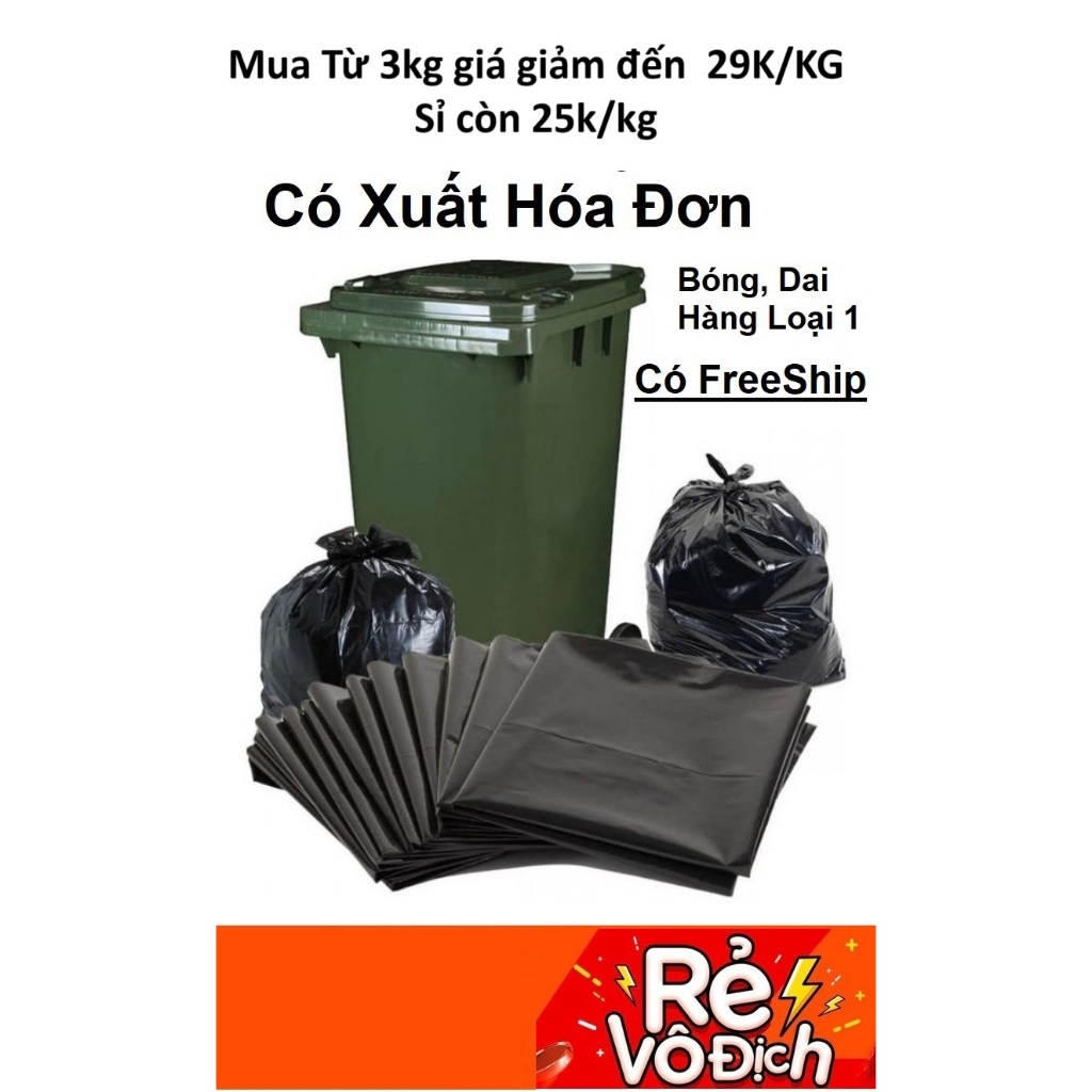 Sỉ 1kg Túi Rác Đen Công Nghiệp Size 90x120, 120x150, 80x110, 70x90 ...