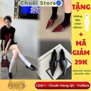 Giày bệt nữ da PU tổng hợp dệt vải đế cao su thanh lịch dịu dàng tinh tế nữ tính
