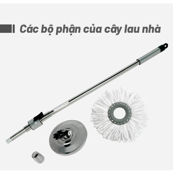 [KHÔNG THÙNG LAU] Cây Lau Nhà Thay Thế Cho Thùng Xoay 360 Inox Tiện Lợi MEGAHOME Phù Hợp Tất Cả Thùng 360