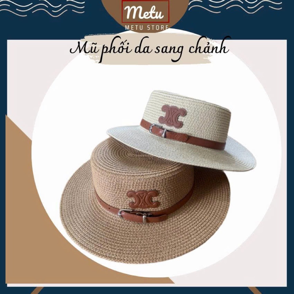 Mũ Cói , Nón Cói Đi Biển phối Đai Da Sang Chảnh 05