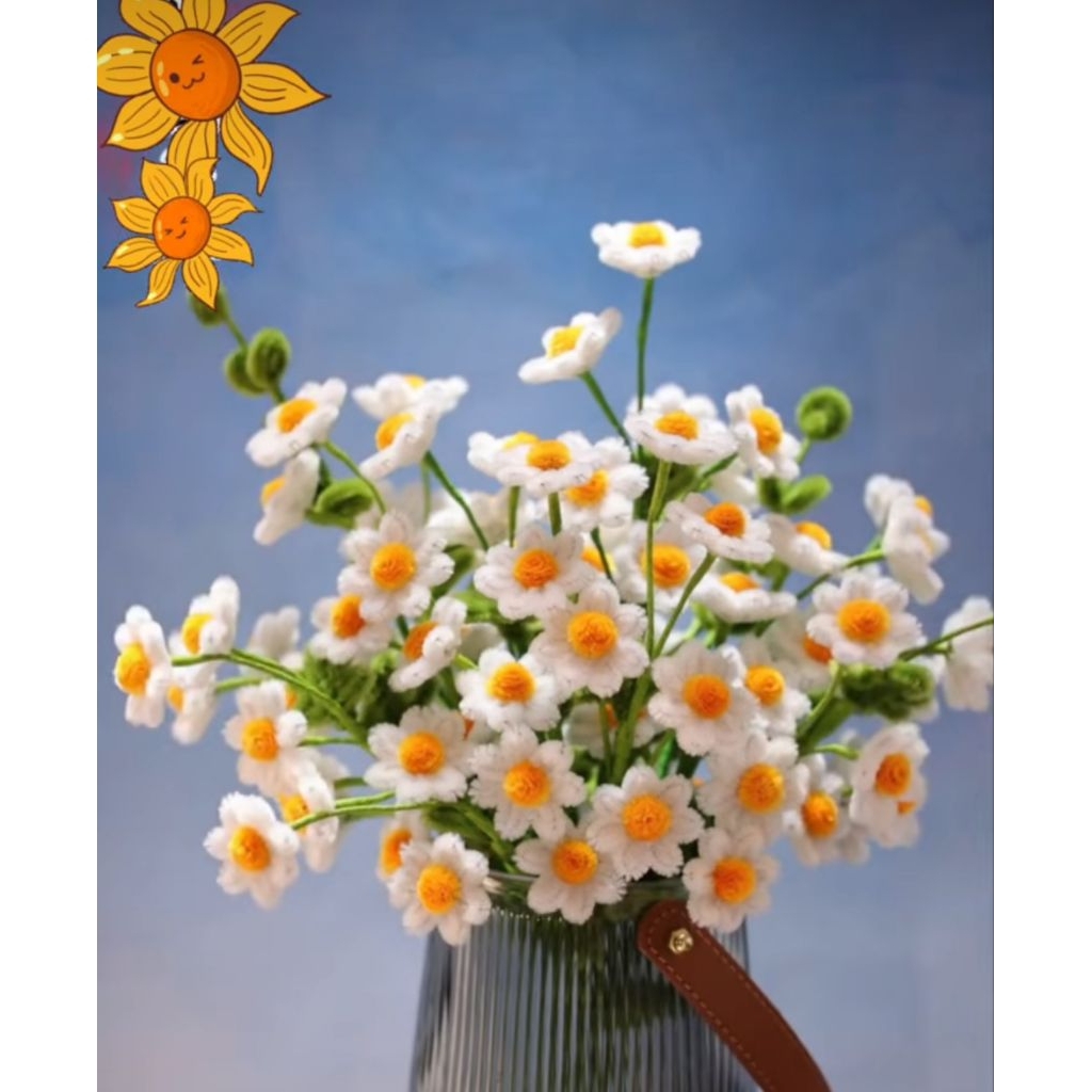 Cành Hoa Tulip Kẽm Nhung Mini , Cành Hoa Cúc Mini Kẽm Nhung