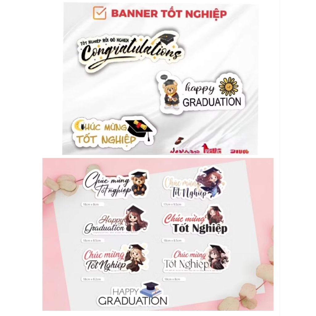 Combo 5 Tag Tốt Nghiệp , Banner chúc mừng ngày lễ 14/2, 8/3,20/10,20/11