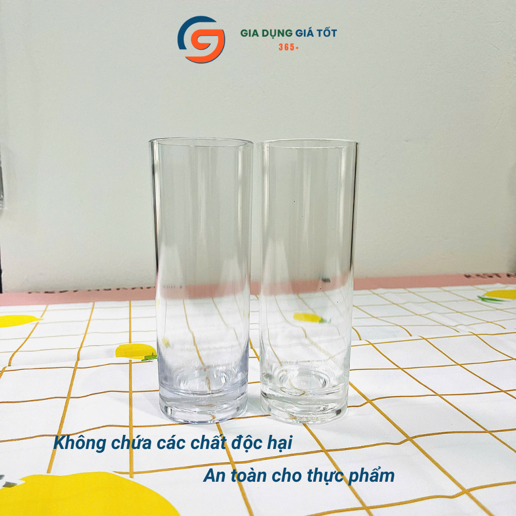 Ly nhựa trong suốt giả thủy tinh cao cấp - ly uống nước, cốc nhựa cứng dùng trà đá, nước ép