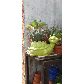 Rùa Trồng Bông Tráng Men Nhiều Màu - Trang Trí Tiểu Cảnh - Sân Vườn - Nhà Cửa - Gốm Bình Dương