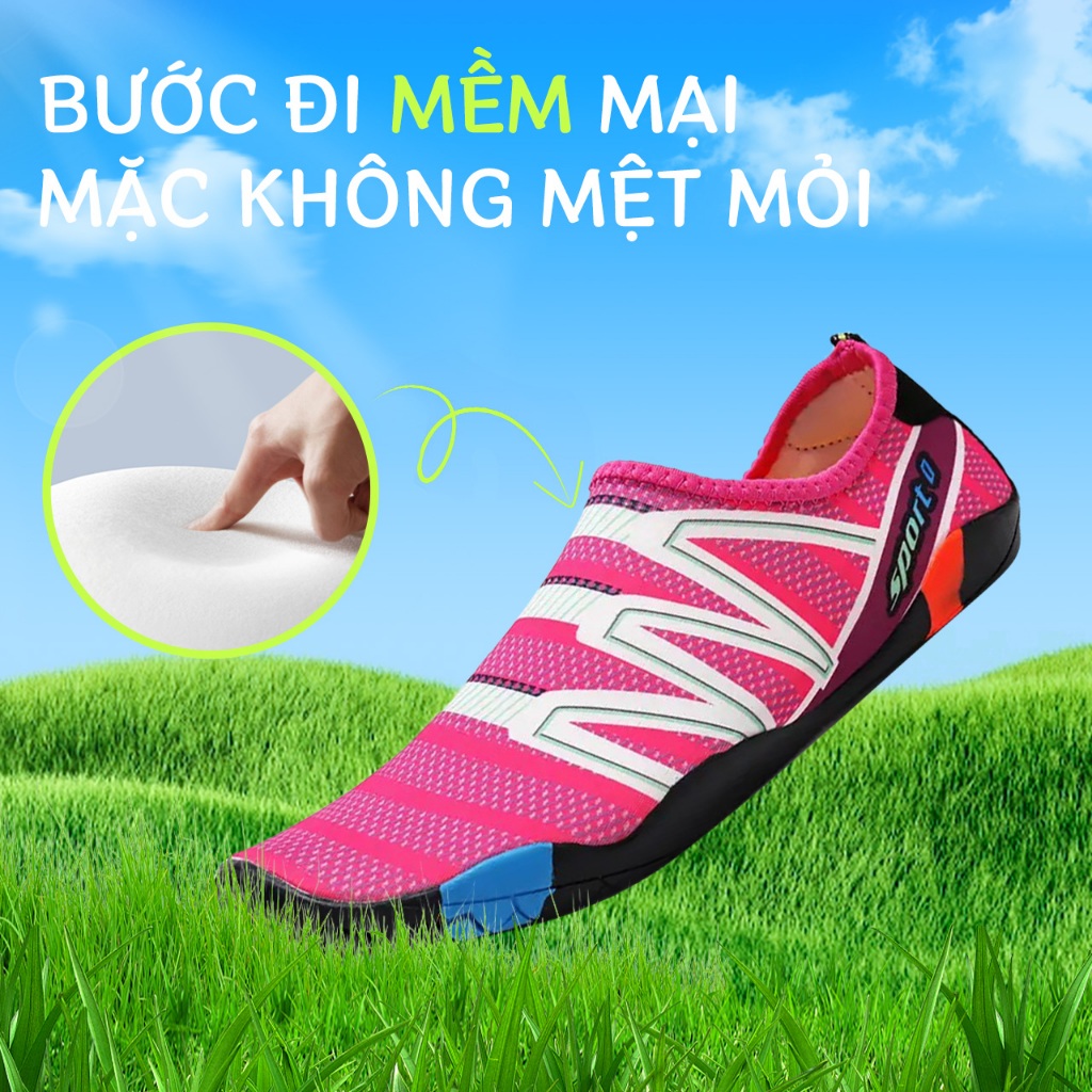 Giày đi biển đi bơi tập yoga chống trơn trượt trekking đế cao su thoát nước Giày lội nước nhanh chóng và di động