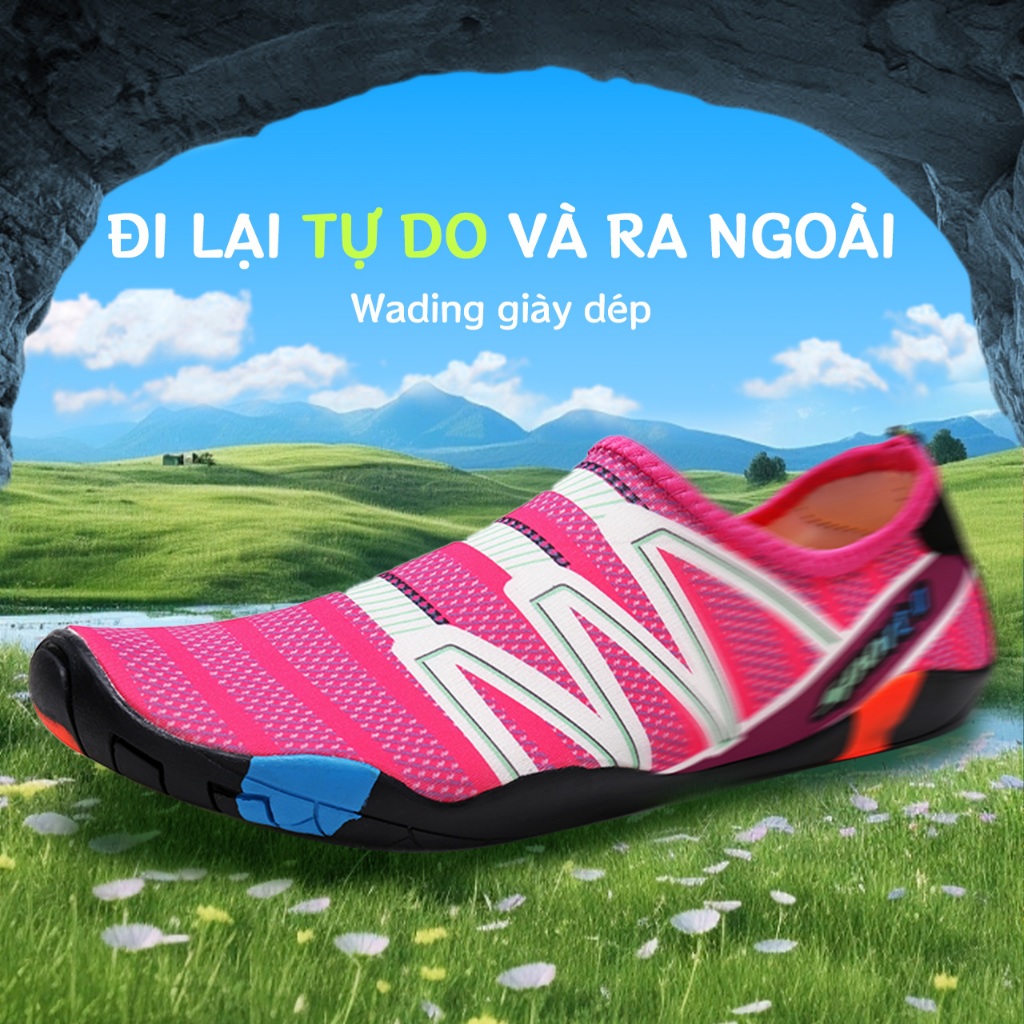 Giày đi biển đi bơi tập yoga chống trơn trượt trekking đế cao su thoát nước Giày lội nước nhanh chóng và di động