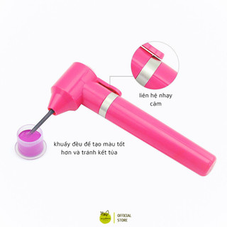 Máy Khuấy Màu Mini Cầm Tay- Tặng 5 Đầu Khuấy, Không Gồm Pin, Dụng Cụ DIY Pha Màu Acrylic