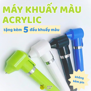 Máy Khuấy Màu Mini Cầm Tay- Tặng 5 Đầu Khuấy, Không Gồm Pin, Dụng Cụ DIY Pha Màu Acrylic