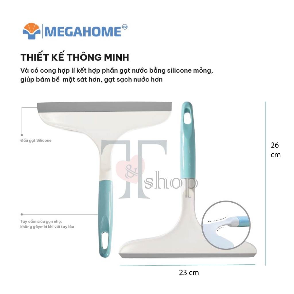 [HỎA TỐC] Cây Gạt Kính - Gạt Nước Cầm Tay Tiện Lợi MEGAHOME bản 23cm Nhỏ Gọn, Tiện Dụng, Đa Năng Cho Mọi Không Gian