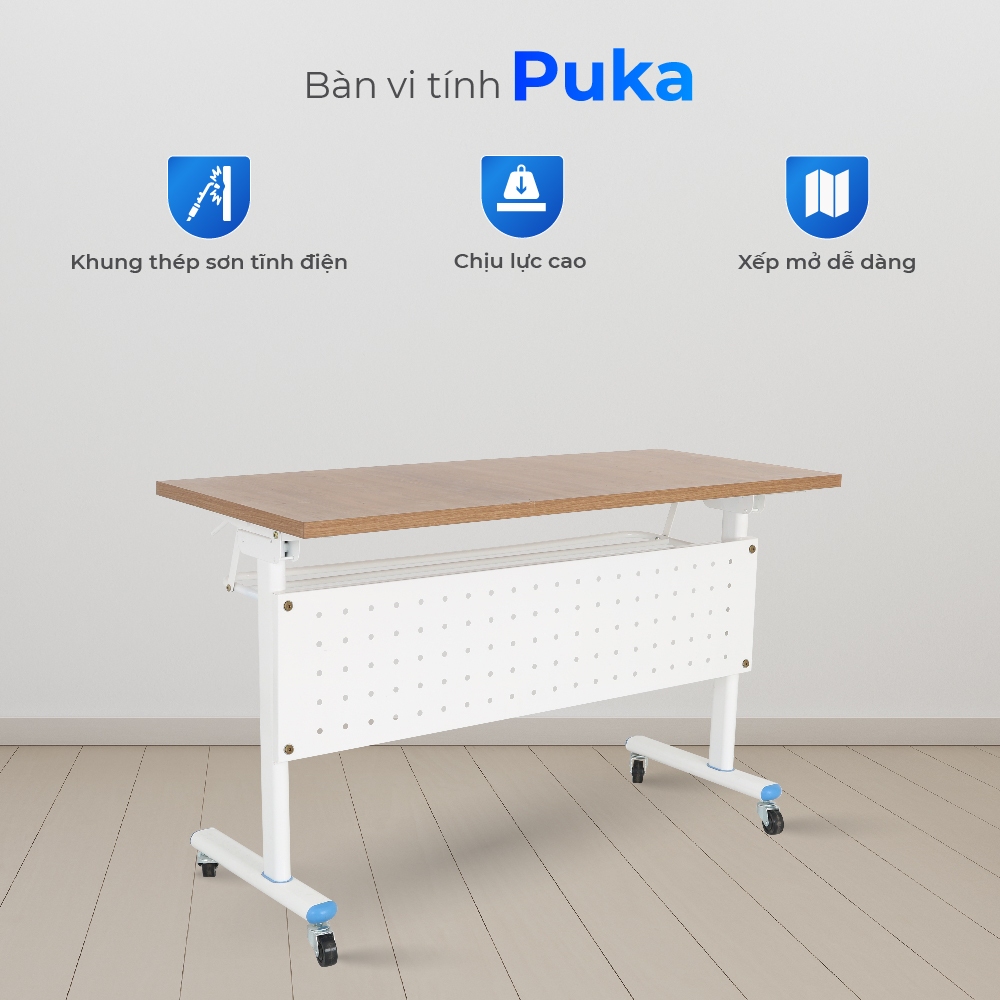Bàn văn phòng Puka QUI PHÚC, hiện đại, dễ lắp đặt, chắc chắn, gấp gọn thông minh