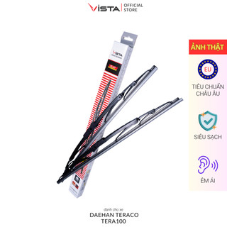 Gạt Mưa Vista Xương Sắt Cho Xe Ô Tô Daehan Teraco Tera 100 - Lưỡi Silicon - Tiêu Chuẩn Châu Âu - Siêu Sạch - Siêu Bền