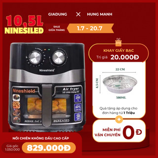 Nồi chiên không dầu 10.5L Nine Shield KB-8002M - Nồi chiên nướng đa năng BẢO HÀNH 12 THÁNG