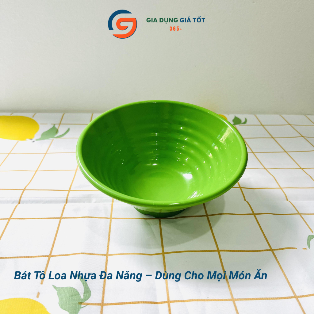 Tô nhựa loa cao cấp chống vỡ miệng rộng, dùng ăn phở, bún, cơm, chè, bát tô nhựa nhiều màu