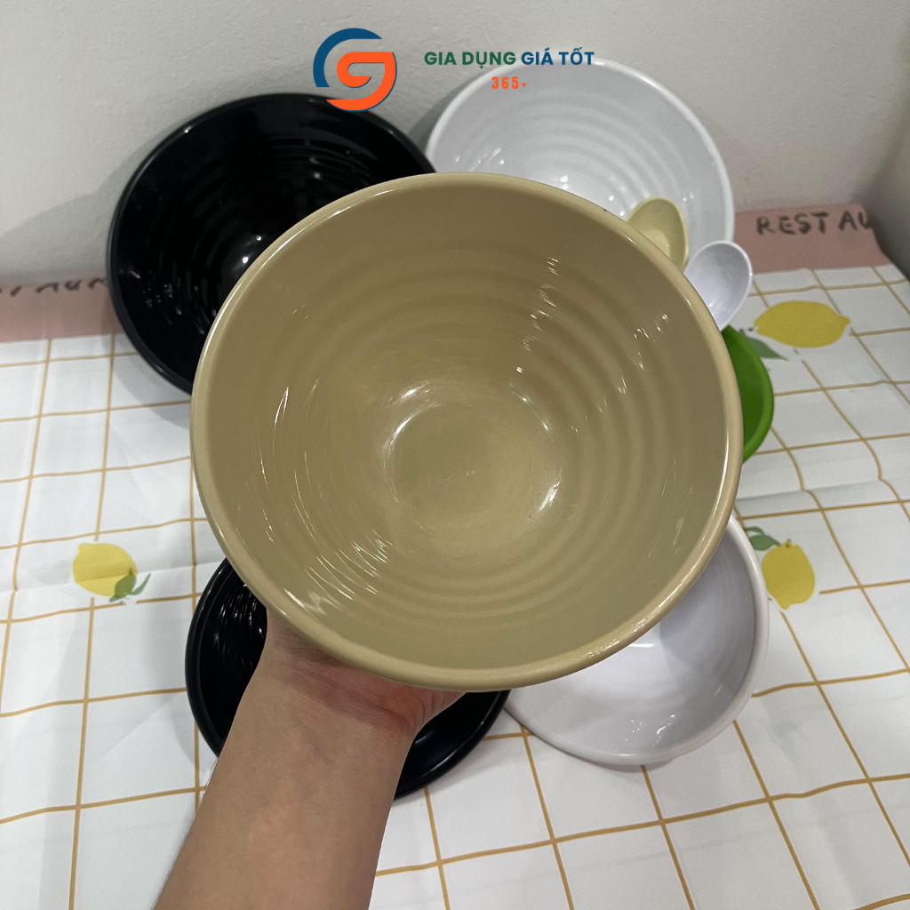 Tô nhựa loa cao cấp chống vỡ miệng rộng, dùng ăn phở, bún, cơm, chè, bát tô nhựa nhiều màu