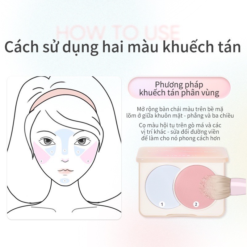 JUDYDOLL Phấn má hồng 2 hai tone màu cho người mới tập trang điểm 6g | NHÍM HOUSE