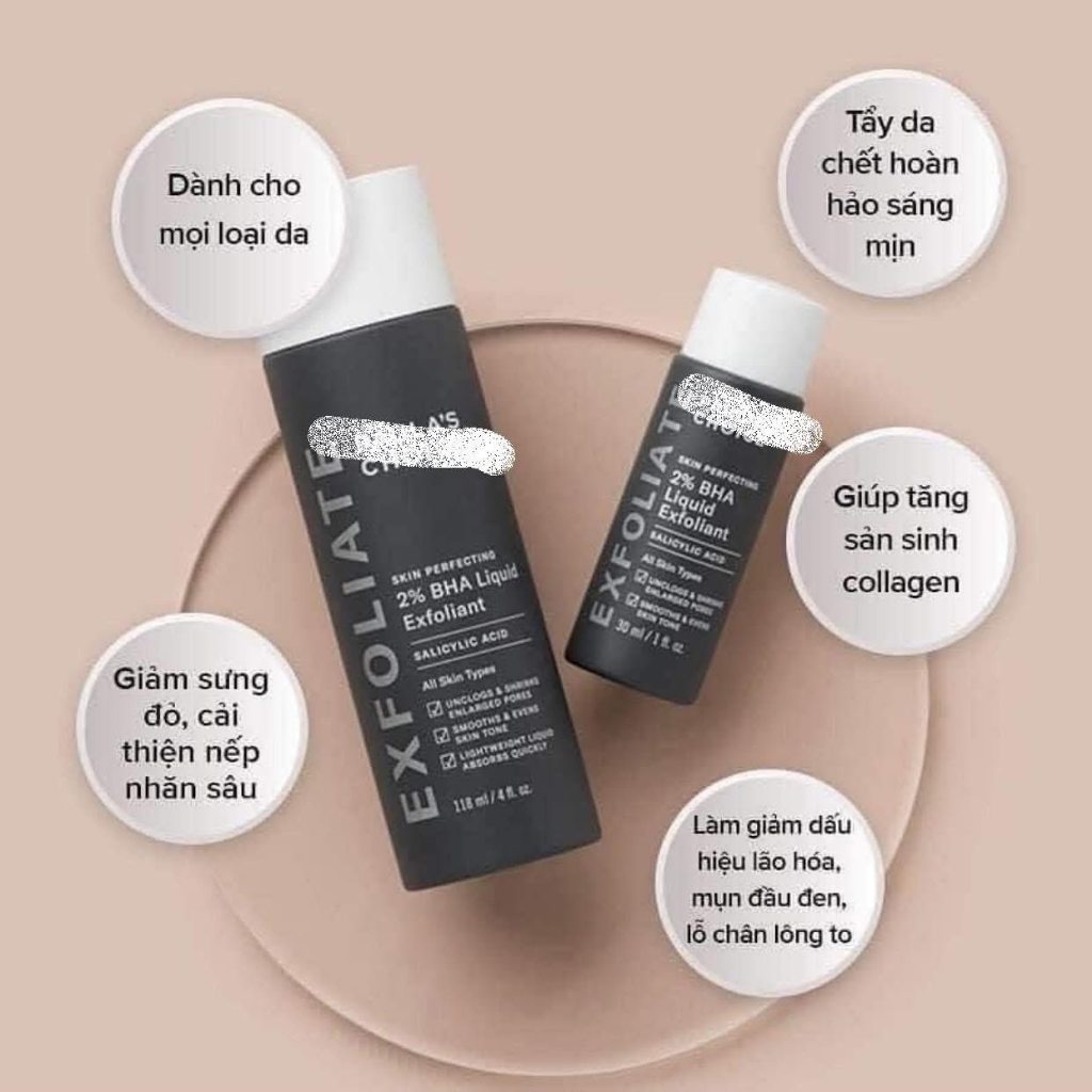 (hàng cty) tẩy da chết BHA Paula Choice, loại bỏ dầu thừa, sợi bã nhờn