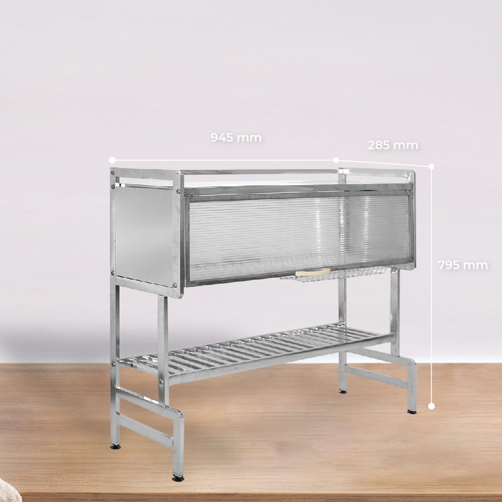 Tủ kệ đa năng Jumbo QUI PHÚC, inox cao cấp, chắc chắn, thiết kế hiện đại, có nắp đậy chống bụi