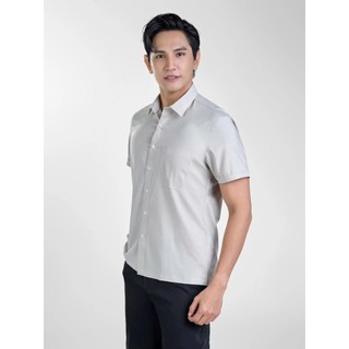 Owen - Áo sơ mi ngắn tay Body Fit AB250059NT màu Be chất liệu Bamboo spandex