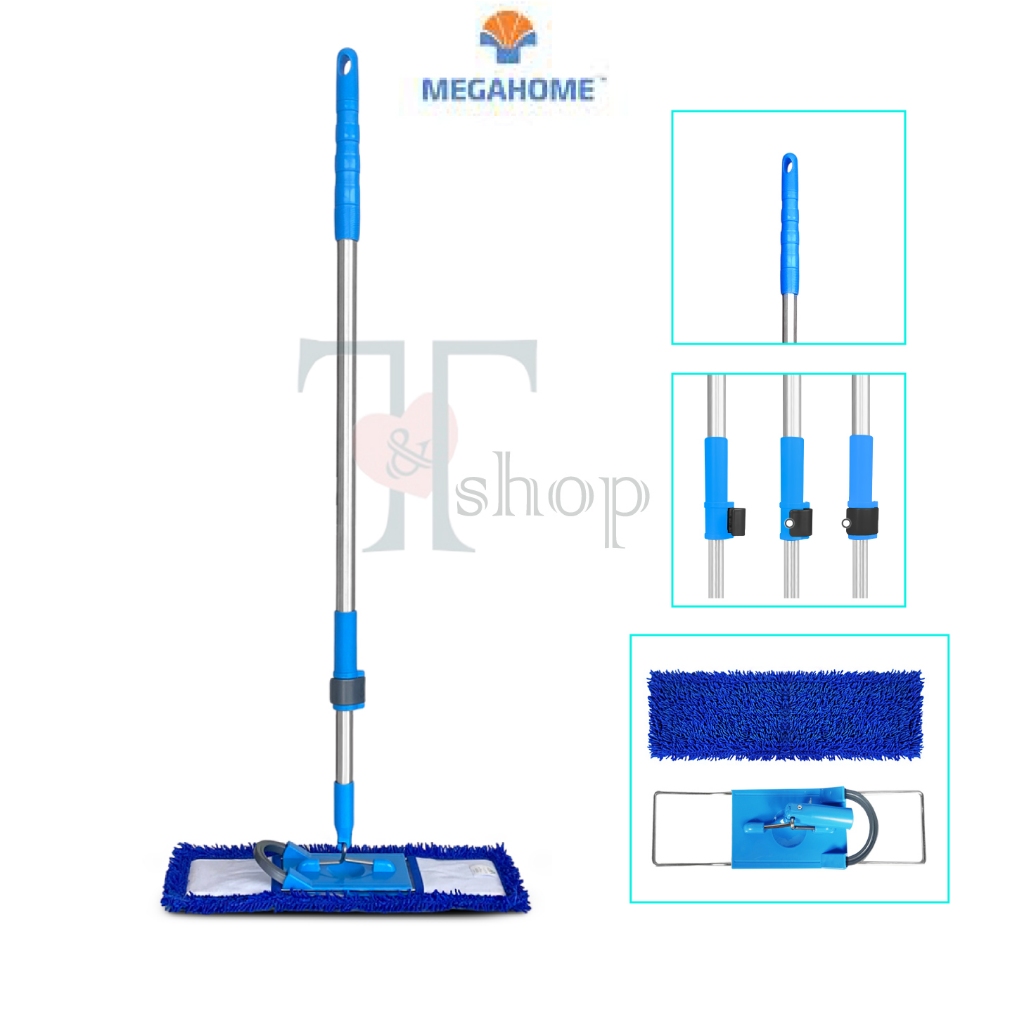 Cây Lau Nhà Inox San Hô 46cm MEGAHOME S5 Cán Rút Tăng Đơ