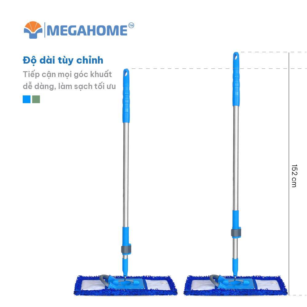 Cây Lau Nhà Inox San Hô 46cm MEGAHOME S5 Cán Rút Tăng Đơ
