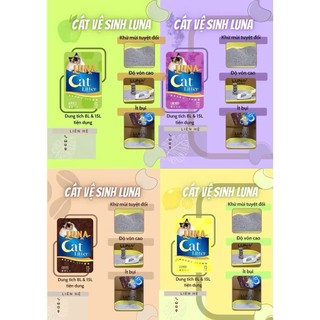 Cát Mèo Luna Litter 4 Mùi Thơm Dễ Chịu Vón Tốt Ít Bụi 9L