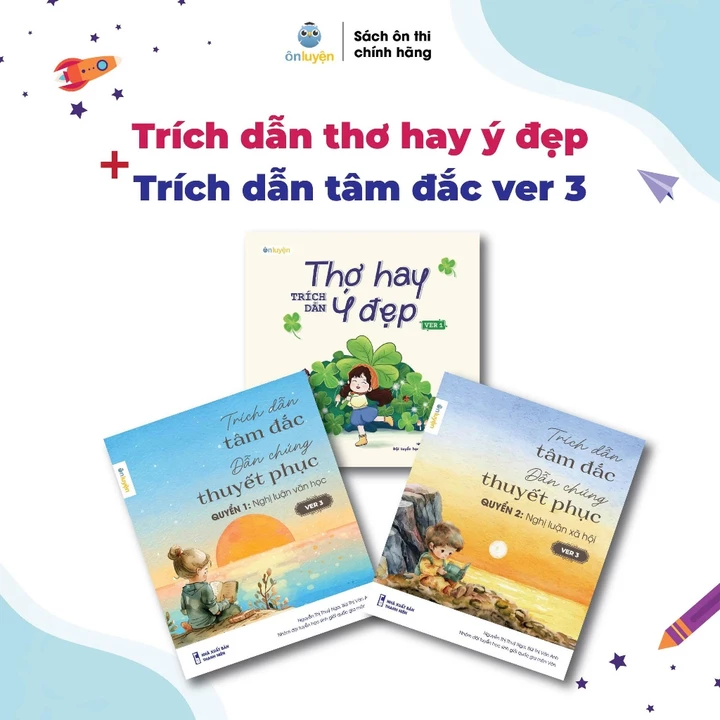 Combo 3c Sách gồm: 2 Cuốn Trích dẫn Tâm Đắc và Trích Dẫn Thơ Hay Ý Đẹp - Nhà Sách Ôn Luyện