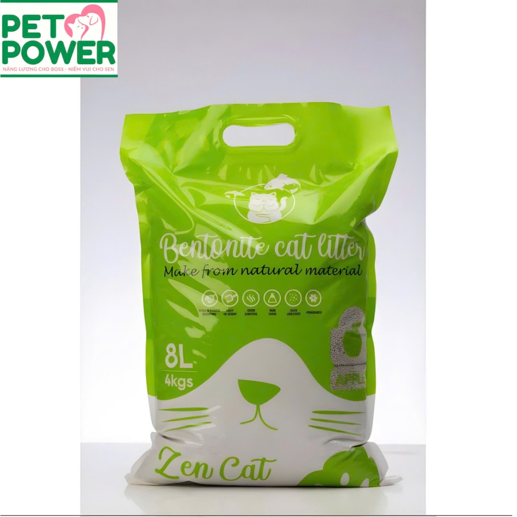 CÁT VỆ SINH CHO MÈO ZEN CAT 8L-100% Bentonite tự nhiên