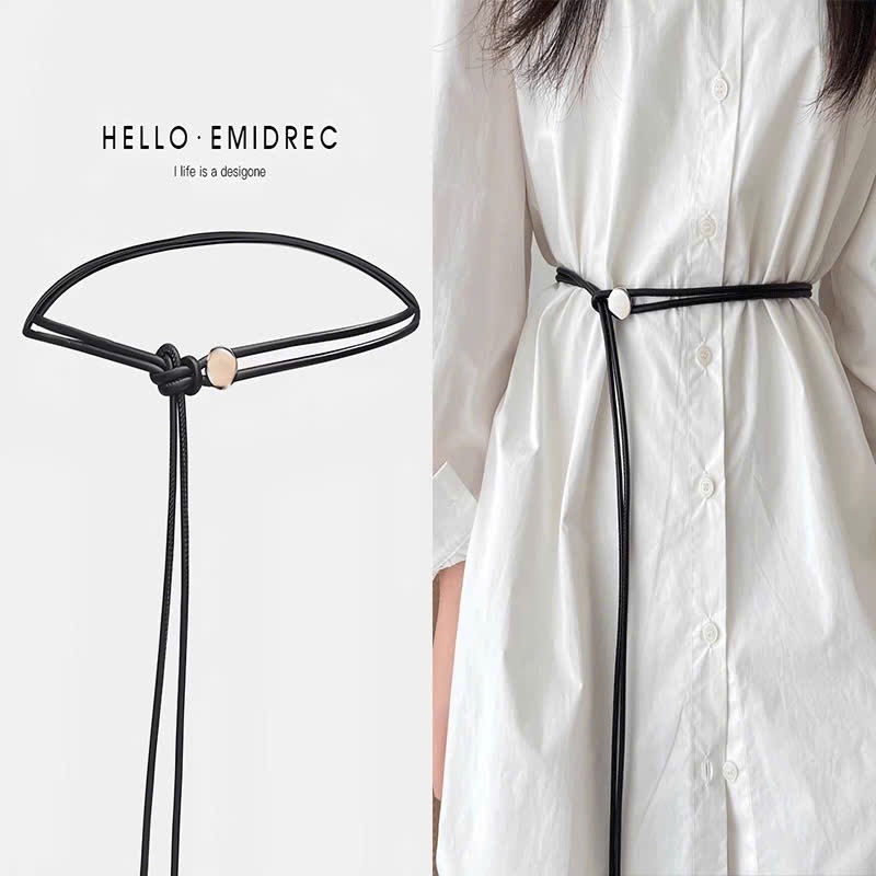 Thắt lưng Đai váy da dây nam nữ Horizon gài Đai váy dây DV35 bản NHỎ 0.5cm  khuyên tròn dây nịt  sang chảnh
