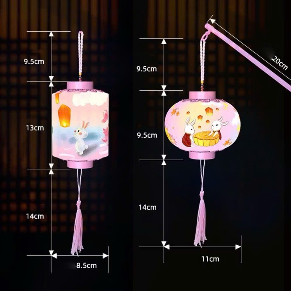 Đèn lồng trung thu hình trụ có đèn LED , có cán cầm làm quà tặng trung thu  cho bé giá rẻ nhỏ gọn