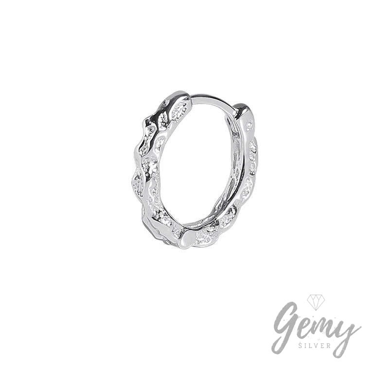 Khuyên tai nam tròn bạc 925 bông tai thiết kế basic đeo hàng ngày Dylan  (1 chiếc) | GEMY SILVER KN90