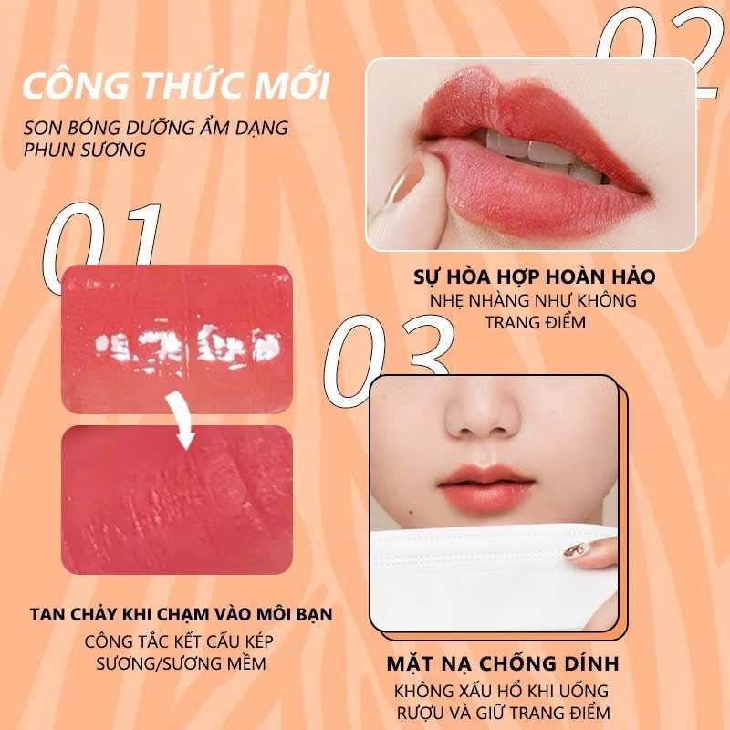 UKISS Son Tint Ginger Cat Trek Bền Màu Lâu Trôi Không Dính Cốc Dưỡng Ẩm Môi 3.3g | NHÍM HOUSE