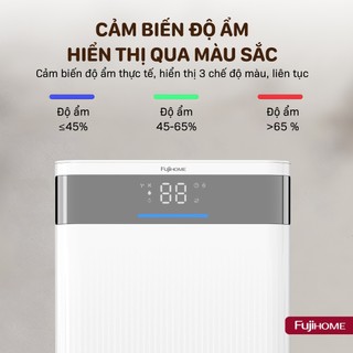 Máy hút ẩm dân dụng Fujihome DH12NW 12L/ngày, màn hình hiển thị độ ẩm, lọc ion, điều khiển app