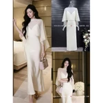 Đầm Lụa Hai Dây Đuôi Cá Dài Maxi Cho Nữ Kèm Áo Choàng Lửng – Váy Dự Tiệc, Công Sở, Đi Tiệc Sang Trọng, Thanh Lịch — ảnh 3